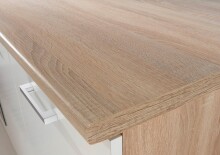 Spülenunterschrank >Ailina< in Sonoma-Eiche / weiß - 100x90x60 (BxHxT)