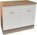 Spülenunterschrank >Ailina< in Sonoma-Eiche / weiß - 100x90x60 (BxHxT)