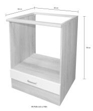 Herdumbauschrank >Ailina< in Sonoma-Eiche / weiß - 60x90x60 (BxHxT)