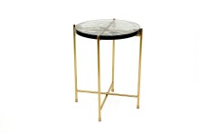 Beistelltisch >1093< in Gold, Eisen - 50x40cm (HxD)