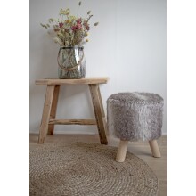 Hocker >Barcelona< in natur, Teak - 50x45x25cm (BxHxT)