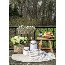 Hocker >Barcelona< in natur, Teak - 50x45x25cm (BxHxT)
