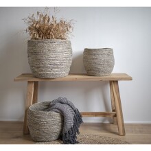 Sitzbank >Barcelona< in Natur, Teak - 90x45x25cm...