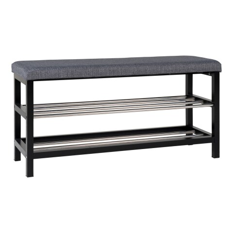 Schuhbank >Padova< in Grau, Stoff - 34x50x100cm (BxHxT)