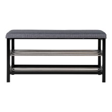Schuhbank >Padova< in Grau, Stoff - 34x50x100cm (BxHxT)