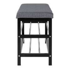 Schuhbank >Padova< in Grau, Stoff - 34x50x100cm (BxHxT)