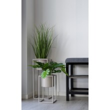 Schuhbank >Padova< in Grau, Stoff - 34x50x100cm (BxHxT)