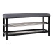 Schuhbank >Padova< in Grau, Stoff - 34x50x100cm (BxHxT)