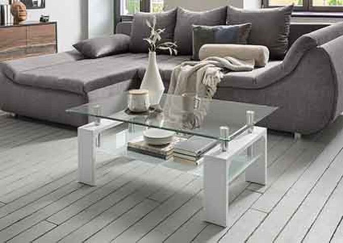 Couchtisch >126/302-09< in Klarglas, Glas - 100x60cm (BxH)
