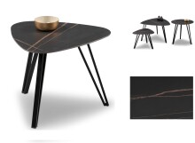 Couchtisch >Liv< in schwarz / Keramik dunkel - 45x35x45 (BxHxT)