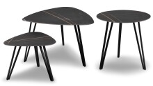 Couchtisch >Liv< in schwarz / Keramik dunkel - 83x45x68 (BxHxT)