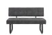 Essbank >Laila-I< in Vintage Anthrazit, Metall / Polyester - 140x90x64cm (BxHxT)
