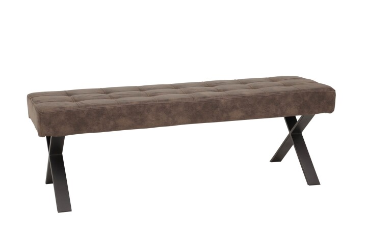 Sitzbank >Dosi-I< in Vintage braun, Metall / Softex - 140x48x45cm (BxHxT)