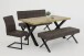Sitzbank >Dosi-I< in Vintage braun, Metall / Softex - 140x48x45cm (BxHxT)