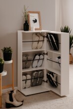 Schuhschrank >Satos< in weiß - 50x105x34cm (BxHxT)