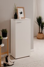 Schuhschrank >Satos< in weiß - 50x105x34cm (BxHxT)