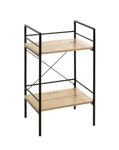 Beistelltisch >21957< in schwarz-eiche, MDF, Metall - 34x62x27cm (BxHxT)