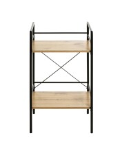 Beistelltisch >21957< in schwarz-eiche, MDF, Metall - 34x62x27cm (BxHxT)
