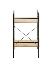 Beistelltisch >21957< in schwarz-eiche, MDF, Metall - 34x62x27cm (BxHxT)