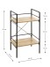 Beistelltisch >21957< in schwarz-eiche, MDF, Metall - 34x62x27cm (BxHxT)
