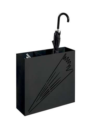 Schirmständer >22568< in schwarz, Metall - 50x48x16cm (BxHxT)