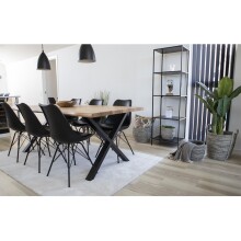Schalenstuhl >Oslo< (2er-Set) in Schwarz, Glattlederoptik - 48x86x55cm (BxHxT)