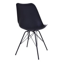 Schalenstuhl >Oslo< (2er-Set) in Schwarz, Glattlederoptik - 48x86x55cm (BxHxT)