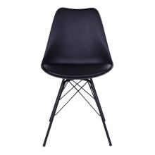 Schalenstuhl >Oslo< (2er-Set) in Schwarz, Glattlederoptik - 48x86x55cm (BxHxT)