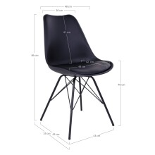 Schalenstuhl >Oslo< (2er-Set) in Schwarz, Glattlederoptik - 48x86x55cm (BxHxT)