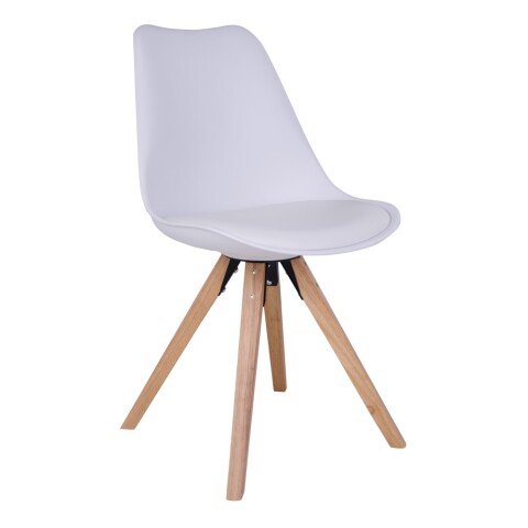 Schalenstuhl >Bergen< (2er-Set) in Weiss, Glattlederoptik - 48x86x55cm (BxHxT)