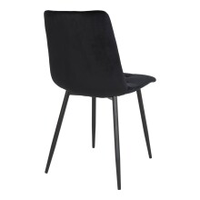 Polsterstuhl >Middelfart< (2er-Set) in Schwarz, Velour - 44x86x55cm (BxHxT)