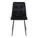Polsterstuhl >Middelfart< (2er-Set) in Schwarz, Velour - 44x86x55cm (BxHxT)