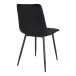 Polsterstuhl >Middelfart< (2er-Set) in Schwarz, Velour - 44x86x55cm (BxHxT)