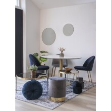 Polsterstuhl >Geneva< (2er-Set) in Blau, Velour -...