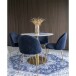 Polsterstuhl >Geneva< (2er-Set) in Blau, Velour - 51x78x52cm (BxHxT)