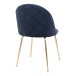 Polsterstuhl >Geneva< (2er-Set) in Blau, Velour - 51x78x52cm (BxHxT)