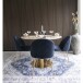 Polsterstuhl >Geneva< (2er-Set) in Blau, Velour - 51x78x52cm (BxHxT)