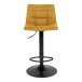 Barhocker >Middelfart< (2er-Set) in Senfgelb, Velour - 43x108x43cm (BxHxT)