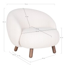 Relaxsessel >Savona< in Weiss, Stoff - 76x68x80cm (BxHxT)