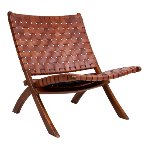 Relaxsessel >Perugia< in Braun, Leder - 66x73x74cm (BxHxT)