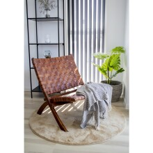 Relaxsessel >Perugia< in Braun, Leder - 66x73x74cm...