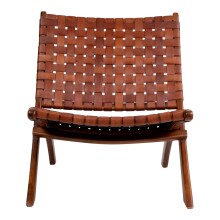 Relaxsessel >Perugia< in Braun, Leder - 66x73x74cm (BxHxT)