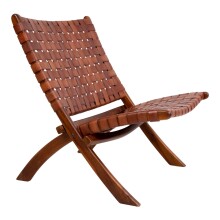 Relaxsessel >Perugia< in Braun, Leder - 66x73x74cm (BxHxT)