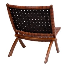 Relaxsessel >Perugia< in Braun, Leder - 66x73x74cm (BxHxT)