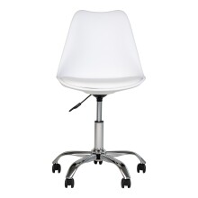 Bürostuhl >Stavanger< in Weiss, Glattlederoptik - 48x94x54cm (BxHxT)