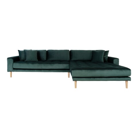 Ecksofa >Lido< in Grün, Velour - 290x76x92cm (BxHxT)