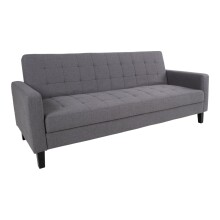 Schlafsofa >Milton< in Dunkelgrau, Stoff - 109x81x204cm (BxHxT)
