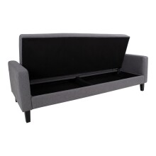 Schlafsofa >Milton< in Dunkelgrau, Stoff - 109x81x204cm (BxHxT)