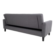 Schlafsofa >Milton< in Dunkelgrau, Stoff - 109x81x204cm (BxHxT)