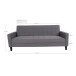 Schlafsofa >Milton< in Dunkelgrau, Stoff - 109x81x204cm (BxHxT)